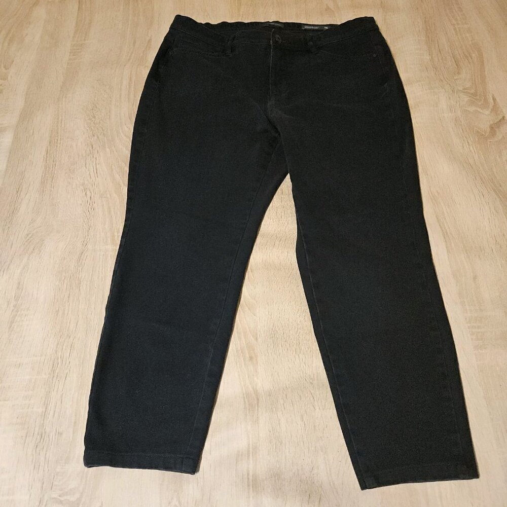 J Jill Denim Womens Plus Size 16 Premium Flexe High Rise Leggings Capris Black